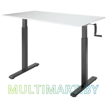 Стол для работы стоя ErgoSmart Manual Desk Compact 1380x800x18 мм (альпийский белый/черный)